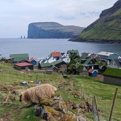 Im Hintergrund sind die beiden Naturdenkmäler zu sehen: Risin & Kellingin