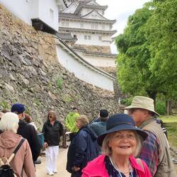 Starting the climb to the base of the tower.