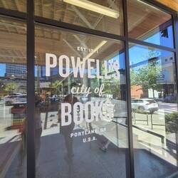 The sign on the door of Powell's Book Shop
