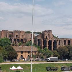 Rear view of the Palantine Hill settlement which originally housed all classes of Romans