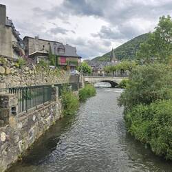 Picturesque riverside walk around the town