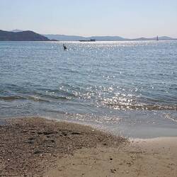 Geoff swimming in the Aegean Sea, almost as warm as Rio