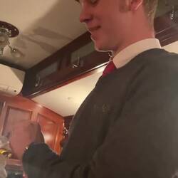 Tristan is one of the waiters on the train with the most amazing deep voice.