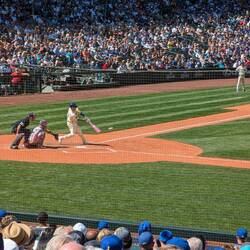 Someone hitting the ball