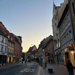 Bamberg skyline and jetstreams - from our hotel's front door