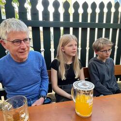 Max and family. The coasters went over the mugs to stop flowers falling in, along with the odd bee
