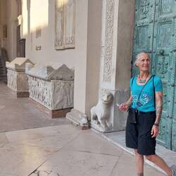 These gigantic brass doors within Duomo di S. Matteo with it's famous crypt