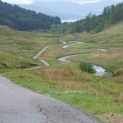 Road on the left, river on the right