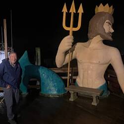 Mike with King Neptune on the Morehead City water front
