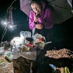 Camembert, wine and chats kept us going