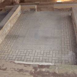Geometric mosaic floor