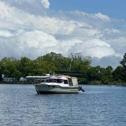 Bill and Mystery Girl, anchored in Greens Creek near Oriental NC