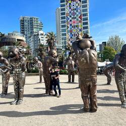 Laughing statues