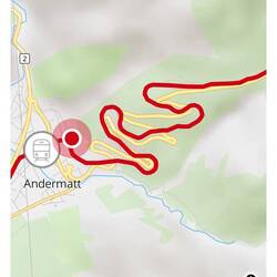 Serpentinen auch mit der Schiene bei Andermatt