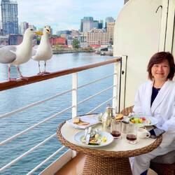 Greeted by two seagulls on arrival in Vancouver
