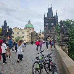 Unsere Bikes 🚲🚲 auf der Karlsbrücke