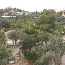 Looking across the Ancient Agora, Temple of Hephaestus top right