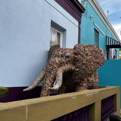 Elephant made from recycled bottle tops