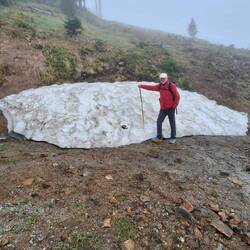 Immer noch ordentliche Schneereste auf dem Großen Arber!