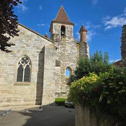 Bell tower is eye-catching with its turrets