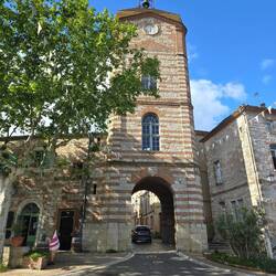 The bell tower is an amazing gateway into the old village centre