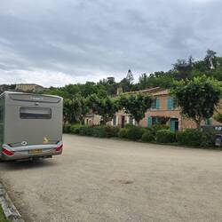 Parkup for the night at the port just below the village