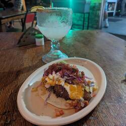 Some of the best tacos that I had in Mexico and about $2 each, not to mention very strong margaritas