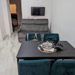 Our lounge area - obviously we haven't seen much of Napoli yet!