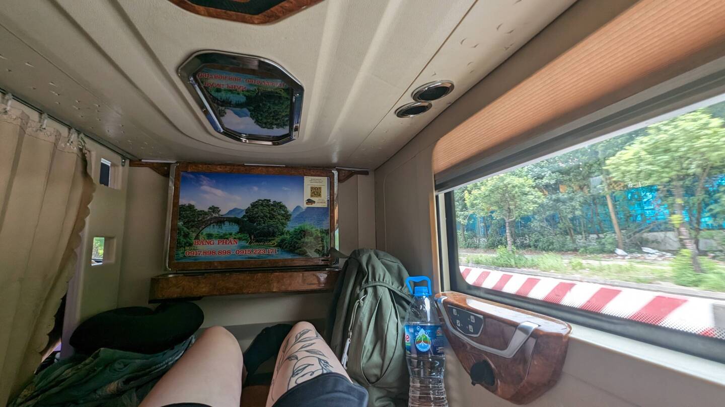 'double' sleeper bus cabin