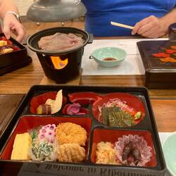 Lunch at the woodcarving 'school'.