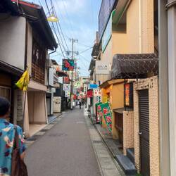 Walking to dinner in Takayama.