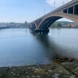 New highway bridge into old town