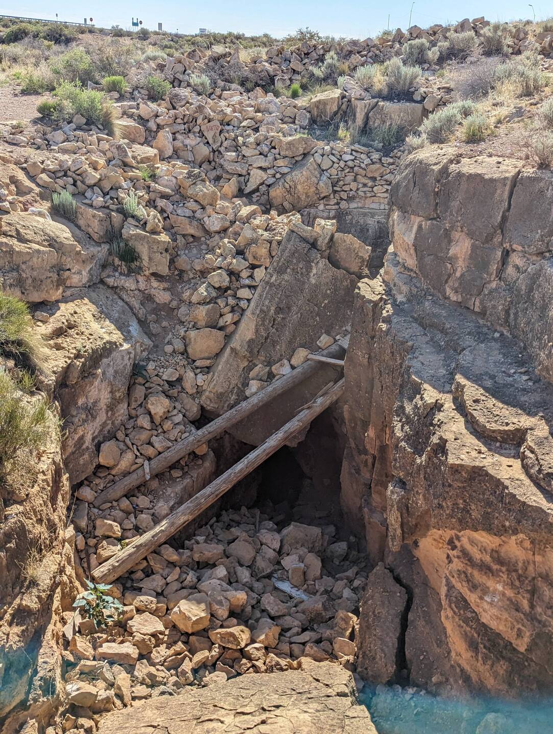 Once hidden entrance to the cave