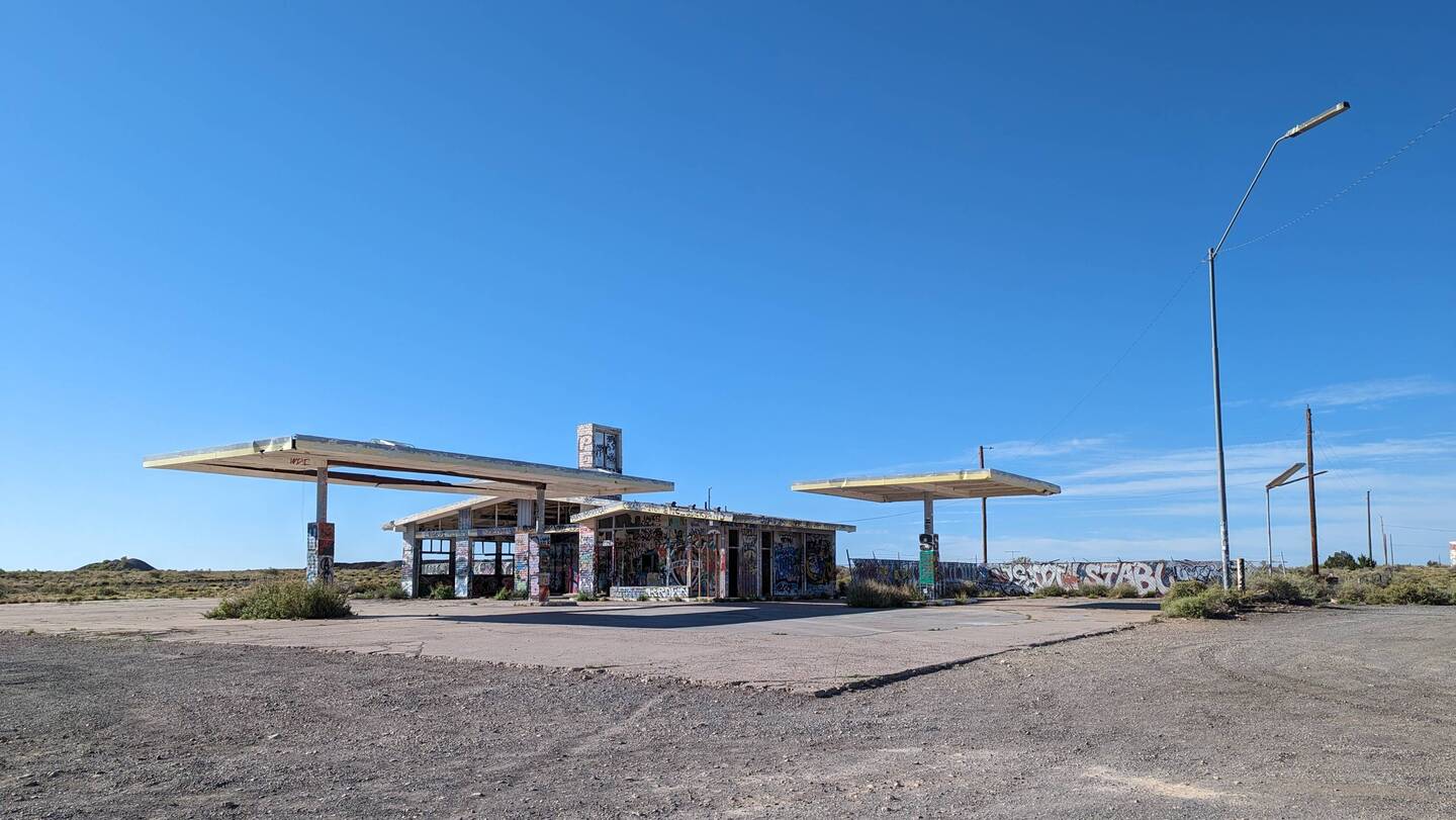 Gas station that burned down in the 70's.