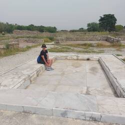 This was a marble water feature in a prominent home that sat within an atrium, also caught rainwater