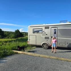 Motorhome parking is below (200 steps up) the rocky outcrop the ancient village sits on