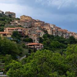 Marciana, schönstes Bergdorf auf Elba mit Festung aus dem 12. Jhrd., Blick aus der Gondel