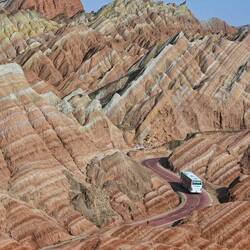 Die Rainbow Mountains - wie schön wäre es hier zu radeln!