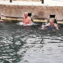 thermal pool - swimming over ruins