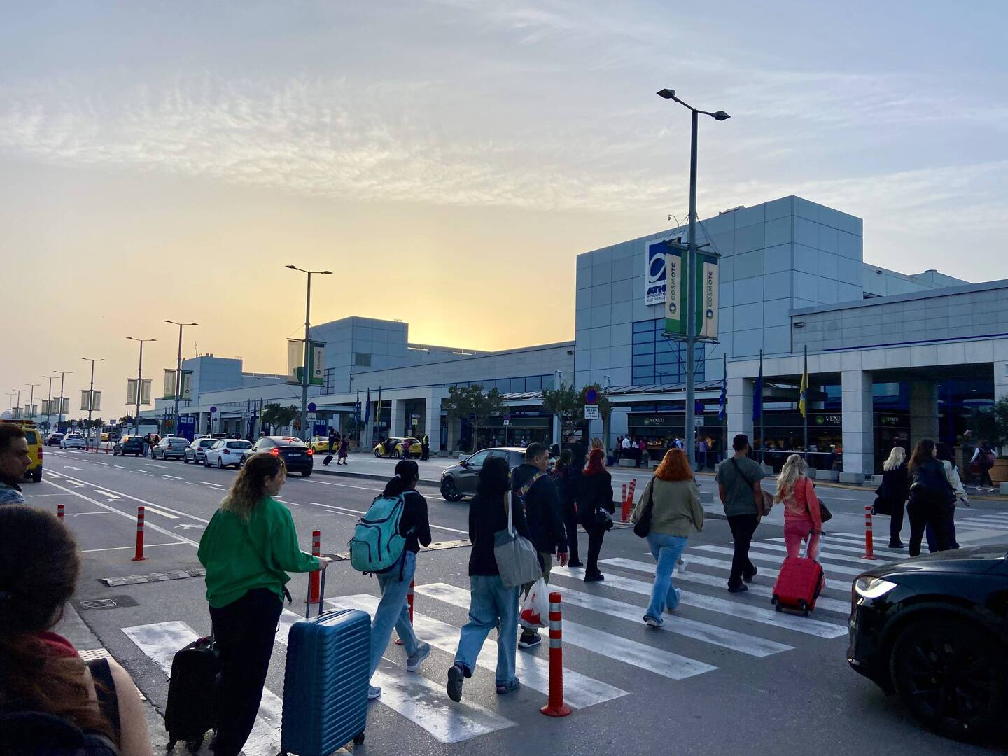 Ankunft beim Flughafen