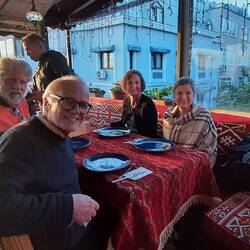 dinner terrace with our hotel behind me