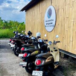 So lieb ich's. Bei Ankunft stand der Fuhrpark schon bereit