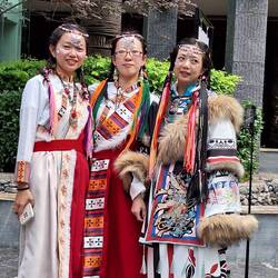 Some visiting girls who had hired local costumes