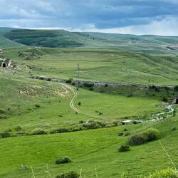 The Erzurum-Kars train line winds in the countryside from tunnel to tunnel