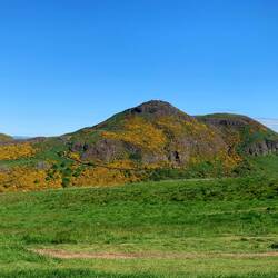 Arthur's Seat hill across the park