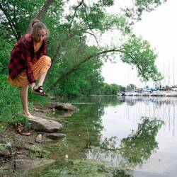 Touching the water