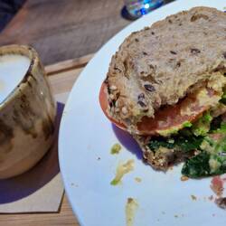 Great avo & hummus sandwich in Pamplona