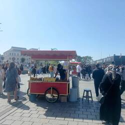 Grilled corn a favorite snack food here, and roasted chestnuts