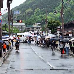 Crowds in the street