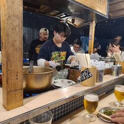One of many of the yatai (food stalls) in Nagasaki which sell beer and snacks out on the street